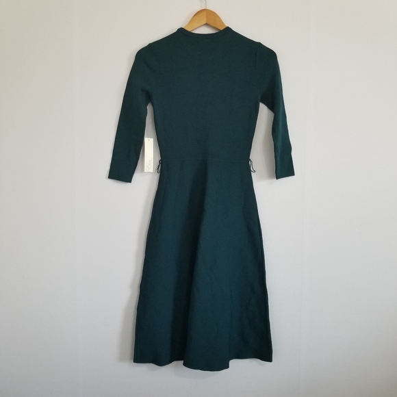 NWT Eliza J Dark Green Knit Midi Dress Size XS - Picture 3 of 7